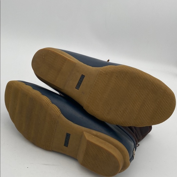 Sperry Navy and Brown Duck Boots women 11M leather rubber outdoor snow rain fall - Picture 10 of 11